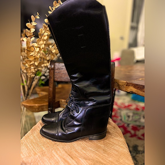 Amazona Shoes - Black Stiff Pull-On Amazonas Equestrian Riding Boots